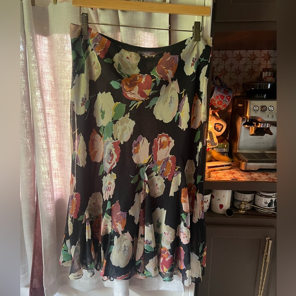 Ralph Lauren Floral Black Skirt